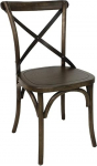 2x Bolero Wooden Dining Chair with Metal Cross Backrest 470mm Restaurants Cafe