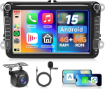 Hodozzy 4G + 64G Android Autoradio VW Passat Golf Jetta EOS Polo Touran Seat Sharan, 8-tolline puuteekraan juhtmevaba Carplay Android auto navigatsiooniga WiFi Bluetooth FM / RDS DSP Canbus tagurdamine