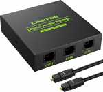 LiNKFOR Optiline Splitter SPDIF Toslink Splitter 1x3 Digitaalne Audio Splitter 1 optiline kaabel Alumiinium sulam Toetus LPCM 2.0 DTS Dolby-AC3 &Uuml;hildub PS3 DVD HDTV STB jne.