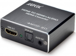 AGPtek&reg; HDMI to HDMI Audio Extractor Converter koos Toslink-kaabliga - Ultra HD 4 K x 2 K t&auml;is 3D optiline Toslink SPDIF audio ja 3,5 mm audio v&auml;ljund + EDID juhtpult Dolby Digital AC3/DTS, LPCM ja Adv 2.0ch 5.1ch jaoks.