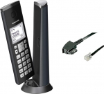 Panasonic KX-TGK210 DECT, helistaja tuvastamine, must & Goobay TAE &uuml;henduskaabel (TAE-F pistik l&auml;&auml;nepoolse pistikuga), must, 3 m