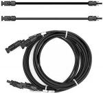 solartronics Verl&auml;ngerungskabel 6mm&sup2; Solarkabel schwarz mit Stecker beidseitig f&uuml;r Solarmodule PV GAK Made in Germany (9 Meter)