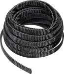 hankimise kaart 25ft - 3/8 "Laiendatav punutud kaablih&uuml;lss PET kaablijuhtimise kaabli kaitsja traadi m&auml;his voolik TV arvuti audio kontor kodumasinate jaoks mustaks