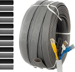 Laiendatav kaabli muhv, l&auml;bim&otilde;&otilde;t 12 mm, pikkus 100 m, ideaalne kaabli kaitsmiseks ja organiseerimiseks, hall, t&ouml;&ouml;stuslik standard