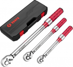 VANPO Torque Wrench 1/4 Inch & 3/8 Inch & 1/2 Inch, 3-Piece Torque Wrench Set 5-25 Nm, 5-60 Nm, 20-220 Nm, &plusmn;3% Error Accuracy with 72 Teeth Reversible Ratchet Head for Bicycle, Motorcycle, Car