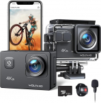 WOLFANG Action Cam 4K30FPS 20MP koos 32GB MicroSDXC m&auml;lukaardiga WiFi 40M veealune kaamera Veekindel Ice Action Cam Kaugjuhtimispult Mikrofon lisavarustus komplekt