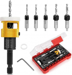 5-osaline s&uuml;vistatud puurimispuuride komplekt, madala h&otilde;&otilde;rdumise s&uuml;gavuse peatamine, 1/8 9/64 tolli, 5/32 tolli puurimispuur + 3/8 tolli 82&deg; vastassuunaline puur, 11/64 tolli, 3/16 tolli puur + 1/2 tolli 82&deg; vastassuunaline puur, 1/4 tolli
