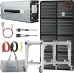 GIANDEL 1200W 12V Off-Grid Solar Power System Inverter s&uuml;steemi komplektid: Kokkupandav akuhoidik + 1200W puhas siinuslaine-inverter koos 20A p&auml;ikesekontrolleriga + 150W p&auml;ikesepaneel + hoiukott