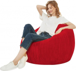 Corduroy Bean Bag Cover Washable Soft Bean Bag Cover (without filler) for Kids Teenagers Boys Girls (XXL, 120 x 120 cm, Red)