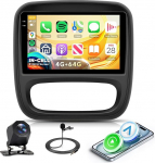 4G + 64G Rimoody 9-tolline Android autoradio Renault Trafic Opel Vivaro B Fiat Talento Nissan NV300 traadita Carplay stereo koos Android auto navigatsiooniga GPS peegel link Bluetooth FM/RDS/EQ WiFi SWC