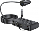 142 W sigaretis&uuml;&uuml;taja jaotur, PD USB autolaadija adapter 3 pistikupesa ja sisset&otilde;mmatava C-t&uuml;&uuml;pi kaabliga, 12 V/24 V pistiku jaotur LED-voldim&otilde;&otilde;tja ja l&uuml;litiga, GPS-kaamera jaoks