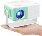 Miniprojektor kaasaskantav Y3Mini projektor integreeritud k&otilde;lariga ja p&ouml;&ouml;rleva statiiviga, &uuml;hildub iOS/HDMI/TV Stick/Google Castiga, ilma WiFi ja Bluetoothita, magamistoas (roheline)