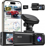 REDTIGER 4K Dashcam auto eesmine tagumine, STARVIS 2 sensor 64GB kaardiga, 4K/2.5K + 1080P Dual Dash Cam sisseehitatud WiFi GPS, 3.18 tolli IPS, 170 &deg; lai nurk, 24/7 parkimise j&auml;lgimine, Loop salvestamine, WDR