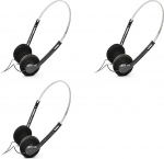3 x Retro-Over-Ear-Kopfh&ouml;rer, Vintage-Feelings-B&uuml;gel-Kopfh&ouml;rer, Retro-Kopfh&ouml;rer, kerge, Hi-Fi-Stereo-Kopfh&ouml;rer, Kopfh&ouml;rer, f&uuml;r die meisten Handys, Wiedergabe von Pevices Kopfh&ouml;rern (schwarz)