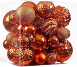 Christmas Baubles - 36 t&uuml;kki purunemiskindlaid j&otilde;ulupuu kaunistusi koos rippuva silmusega j&otilde;ulupuu, pulmade, p&uuml;hade, pidude, kodukaunistuste jaoks, 6 stiili 3 suuruses (oranž).