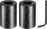 sourcing map 2 St&uuml;ck Wellenkupplung, 2,5 cm Bohrung, 5,1 cm Au&szlig;endurchmesser, 1,27 cm L&auml;nge, schwarzoxidbeschichteter Stahl, starre Kupplung mit Sechskantschl&uuml;ssel f&uuml;r 3D-Drucker, Motorrad (2