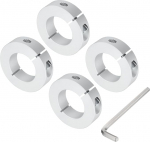 sourcing map Single Part Wave Collar Set for 40mm Shank, One Piece Clamp Collars 70mm OD, 18mm Thickness, Aluminum Alloy Clamping Collar with M8 Adjusting Screws and a