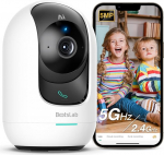 BOTSLAB 5MP siseruumide valvekaamera, 3K beebivalve koos kaameraga, 2,4 GHz / 5 GHz WLAN IP-kaamera liikumistuvastuse ja AI isiku tuvastamisega, &ouml;&ouml;n&auml;gemine, 2-suunaline heli, koerakaamera, &uuml;hildub Alexaga