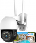 Atlantis A14-SC970-PT 2K Wireless Outdoor Wi-Fi Camera, 4 Mpixel Full HD and SUP: 2560 x 1440 or 1920 x 1080 at 25 fps, Motorisation, IP64, 6 IR and 6 White LEDs dist. 12 m, Microphone, Free App