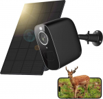 CCILAND 4MP 2K Solar Wildlife Camera with Mobile Phone Transfer App, 4G LTE Outdoor Surveillance Camera with 32GB Memory Card and 4G SIM Card, PIR Motion Sensor, 2-Way Audio, IP65