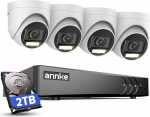 ANNKE 8CH 3K Surveillance Camera Set with Audio and Colour Night Vision, 5MP Lite DVR Recorder with Person and Vehicle Detection, 2TB Hard Drive, 4 x 3K CCTV Analogue Surveillance Camera with Dual