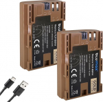 2 x Blumax aku &uuml;hildub Canon LP-E6NH 2250 mAh LP-E6P LP-E6N LP-E6 USB Type-C laadimisportiga Canon EOS R R5 II R6 II R7 6D 7D 80D 90D