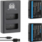 2 x Blumax aku &uuml;hilduv Canon LP-E10 [1020 mAh] + Slim Dual Charger LC-E10e Canon EOS 1500D 2000D 4000D / Rebel T3 T7 T100 / Kiss X2 X90 jaoks.