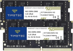 Timetec Premium 32GB Kit (2x16GB) DDR4 2666MHz (PC4-2666V) PC4-21300 SODIMM - Non-ECC Unbuffered 260 Pin 1.2V CL19 m&auml;lumoodul s&uuml;learvutitele, miniarvutitele ja multi-in-oin-ne arvutitele.