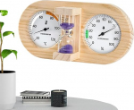 Sauna Luftfeuchtigkeitsmesser | 15-Minute Countdown Feuchtigkeitsmesser,Holzrahmen f&uuml;r Wandmontage mit 15-Minuten-Timer Sauna Temperatur- und Luftfeuchtigkeitsmesser,f&uuml;r Zuhause, Garage, Arbeitsplatz,