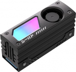 EZDIY-FAB Shield ARGB M.2 SSD jahuti 20mm PWM ventilaatoriga, Premium alumiinium disain, 5V 3-pin ARGB Sync, suure j&otilde;udlusega SSD jahuti M.2 2280-le, must, 1-pack