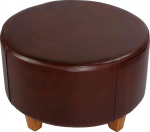 Bare Decor William 100% ehtsast nahast &uuml;mmargune pruun Ottomani 28" &uuml;mmargune