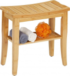 Relaxdays Bambusest vannitoa tool K x L x S: 45,5 x 48 x 25 cm Maksimaalne koormus 150 kg libisemisvastane jalga riiuliga looduslik