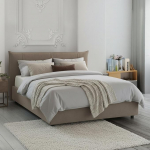 Talamo Italia - Ilenia Kaheinimesevoodi, 100% Made in Italy, eesmine avaus ja madrats 160 x 200 cm, Taupepruun