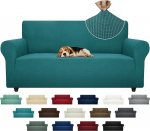 ZNSAYOTX Super-Stretch-Couchbezug, Universal-Sofabez&uuml;ge f&uuml;r Wohnzimmer, Hunde, haustierfreundlich, M&ouml;belschutz, passgenaue Spandex-Sofabez&uuml;ge mit rutschfesten Schaumstoffst&auml;ben (Pfauenblaugr&uuml;n, Sofa)