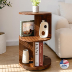 KAYMILY elutoa k&uuml;ljelaud, kontori &uuml;mmargune raamaturiiul, k&uuml;ljelaud, magamistuba, Mid Century Modern Bedside Tables, Modern Accent Tables - Lihtne kokkupanek - MDF puit - p&auml;hkelpuu