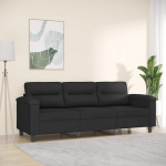 Homgoday 3-kohaline diivan Kaasaegne k&uuml;lalisdiivan Relax diivan Lounge diivan Topelt diivan Lamades diivan istumisv&otilde;imalus M&ouml;&ouml;bel Diivan elutuppa Kodu magamistuppa Must 180 cm Mikrokiudkangas