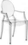 Kartell Louis Ghost tool, 54 x 55 sentimeetrit Crystal