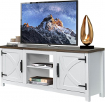 Parrot Uncle 58-tolline teleri statiiv kuni 65-tollise teleri jaoks, meedia meelelahutuskeskus koos hoiukappidega, valge kaasaegne telerikapp elutuppa