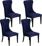 Elastne Wingback Side Chair Slipcovers, pehme Spandex Dining Chair Covers, eemaldatav pestav Wingback Side Chair Cover for Decor, Navy Blue, komplekt 4