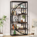 Tribesigns Industrial Bookcase 180 cm k&otilde;rgus - 5-tasandiline Vintage Brown riiul 8 avatud sektsiooniga, vastupidav riiulite &uuml;ksus elutuppa / kodukontorisse