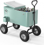 Bonnlo 76L Serving Trolley with Wheels, Drinks Cooler - mobiilne jahutusk&auml;ru koos pudelite avajaga, &auml;ravooluga ja rattaga, Cool Box, ideaalne aeda, terrassile, telkimisele ja rannale, 92,5 x 52,5 x 90 cm, m&uuml;ndiroheline