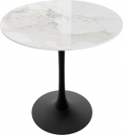 FATIVO s&ouml;&ouml;gilaud &uuml;mmargune k&ouml;&ouml;gilaud marmorist: Emerald White Dining Room Table Small Scandinavian Dining Table Diameter 76 cm Round Table Luxury High Gloss Tables for Dining Room Restaurant Black