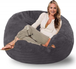 Bean bag kate (ilma t&auml;itematerjalita), toolipadi, suur &uuml;mmargune bean bag kate, paks, pehme, kohev, k&uuml;&uuml;likukarusnahk, diivanile, voodile, bean bagile, diivanile, l&otilde;&otilde;gastavale lamamistoolile, masinpestav (tumehall,