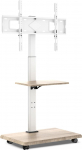 Delphos Mobiilne telerialus veeretatav puidust alusega, telerialus 32-70-tollise teleri jaoks kuni 45 kg, k&otilde;rgus reguleeritav kuni umbes 130 cm, p&ouml;&ouml;ratav &plusmn; 25&deg; max. VESA 600 x 400