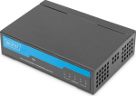 DIGITUS Gigabit v&otilde;rgukommutaator - 5 porti - Haldamata - 10/100/1000 Mbit/s - Ilma ventilaatorita - Ideaalne SOHO-le - Plug & Play - Must/sinine