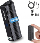 Valchoose 64GB digitaalne diktofon ja salvestaja koos kuulamisseadme funktsiooniga, &uuml;he puudutusega salvestamine, magnetiline funktsioon koosolekute ja intervjuude jaoks