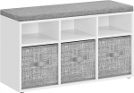 VASAGLE kingapink kingade organiseerija 6 sektsiooniga ja 3 reguleeritava riiuliga 3 hoiukasti esikusse, elutuppa ja magamistuppa Cloud White Dove Grey LSB101W14