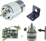 CONQUERALL 775 Motor 12V 8000RPM/24V 16000RPM High Performance DC Motor with Drill Chuck Holder and 20A Speed Controller