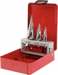 KS Tools 330.2413 HSS Co 5 Step Drill Set, Sheet Steel Cassette 3-Piece