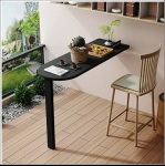Seinale paigaldatav kokkupandav laud V&auml;ike r&otilde;dulaua t&ouml;&ouml;pink Seina s&ouml;&ouml;gilaud Kokkupandav seinalaud T&auml;ispuidust kokkupandav laud kohvilaud Modern (must, 80 x 50 x 80 cm (L x S x K))